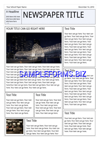 Newspaper Template 3 doc pdf free