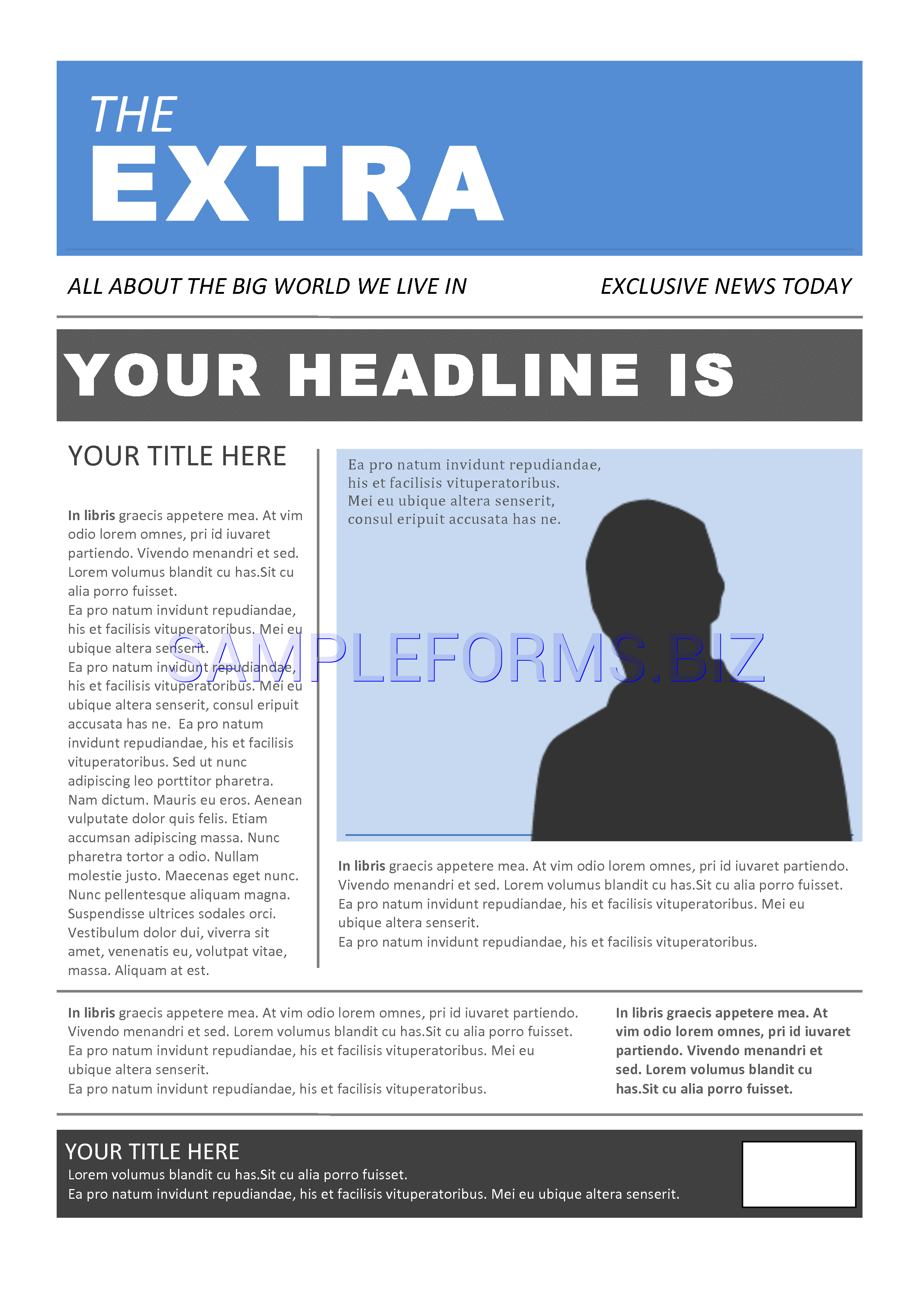 Preview free downloadable Newspaper Template 4 in PDF (page 1)